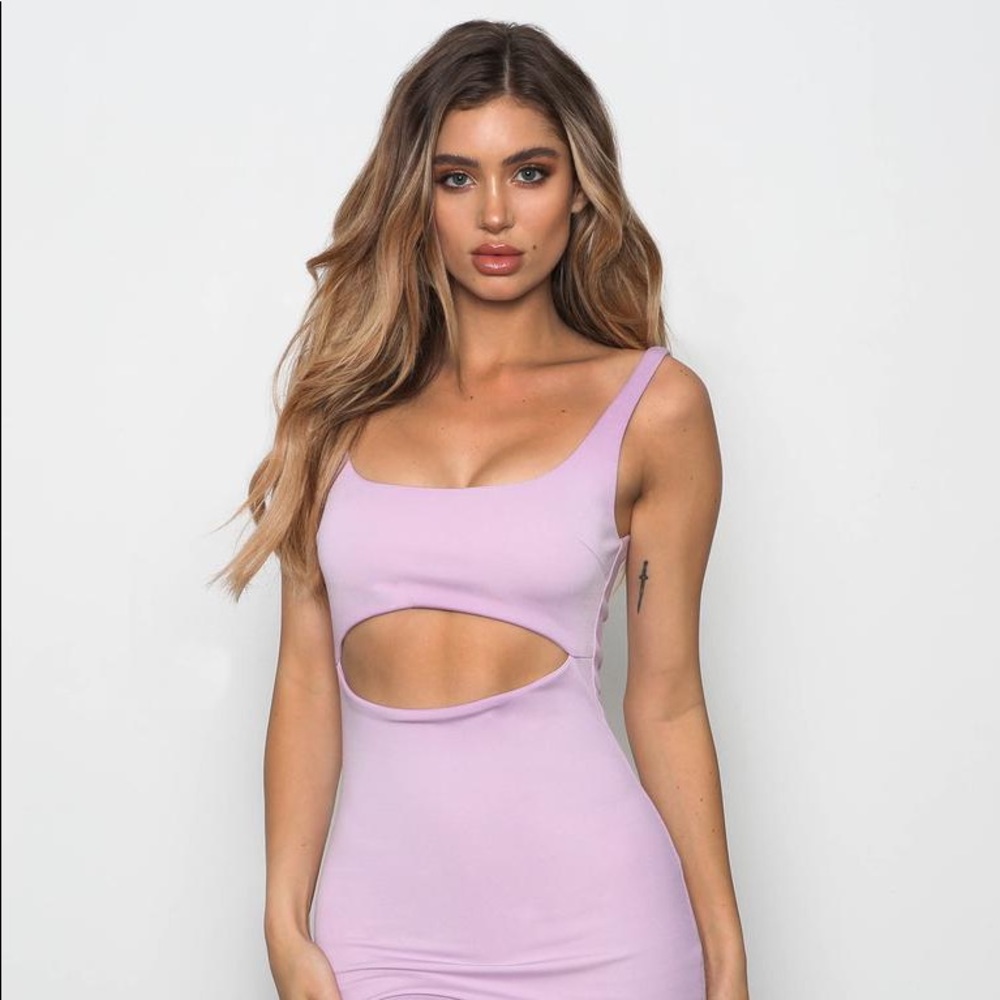 NWOT Tiger Mist Lilac Cut Out Mini Dress